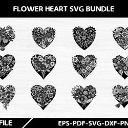 flower heart svg bundle