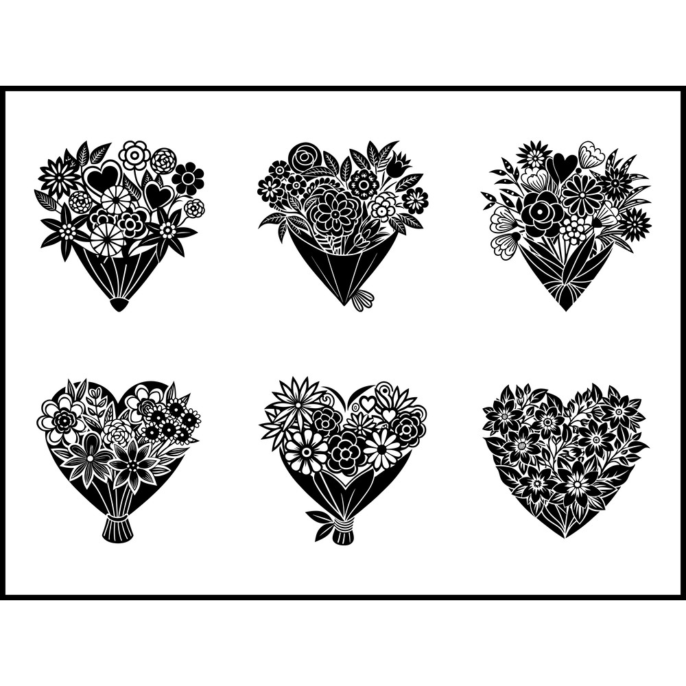 Flower Heart Svg Bundle 1