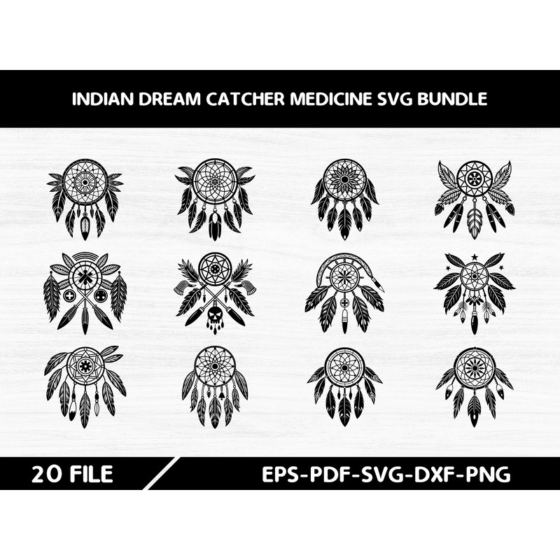 Indian Dream Catcher Medicine Svg Bundle 0