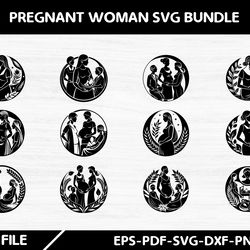 pregnant woman svg bundle