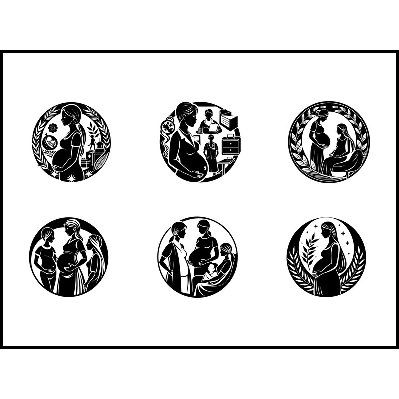 Pregnant Woman Svg Bundle 1