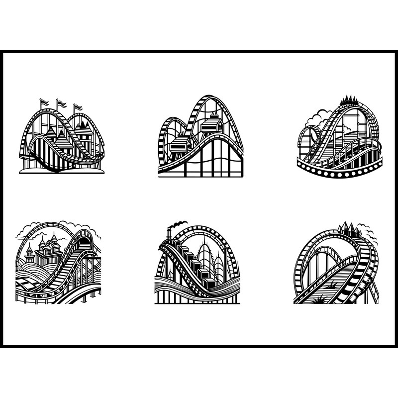 Roller Coaster Svg Bundle 1