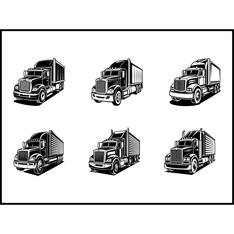 Semi Trucks Svg Bundle 1