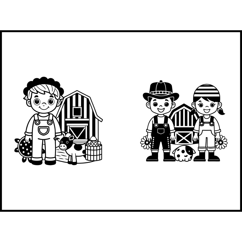 Farm Barnyard Kids Digital Clipart Svg Bundle 2