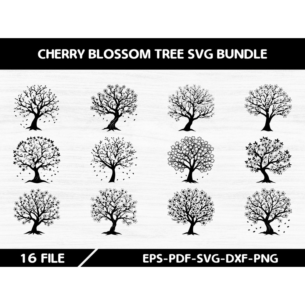 Cherry Blossom Tree Svg Bundle 0