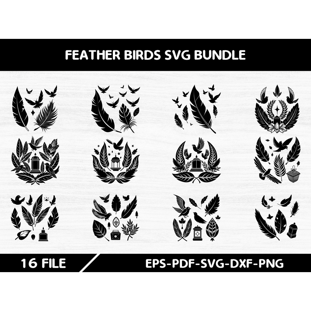 Feather Birds Svg Bundle 0
