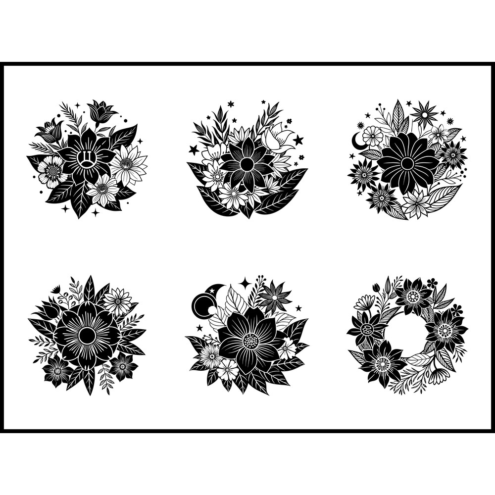 Floral Zodiac Sign Svg Bundle 1