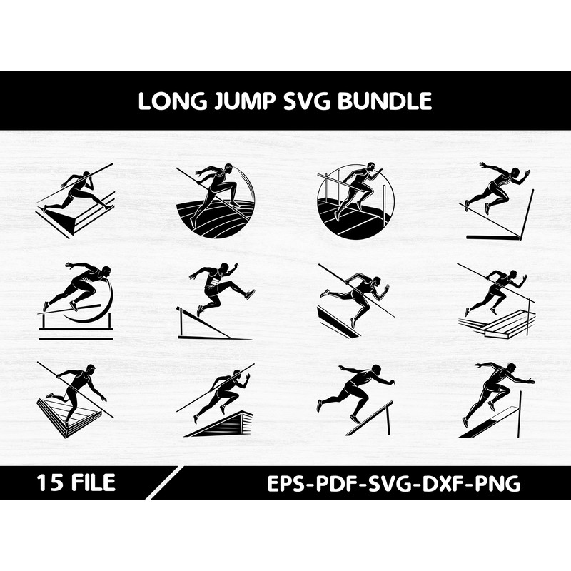 Long Jump SVG Bundle 0