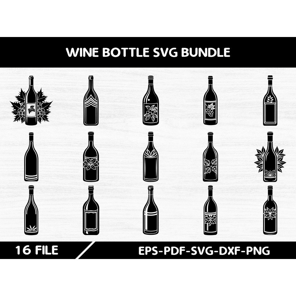 Wine Bottle Svg Bundle 0