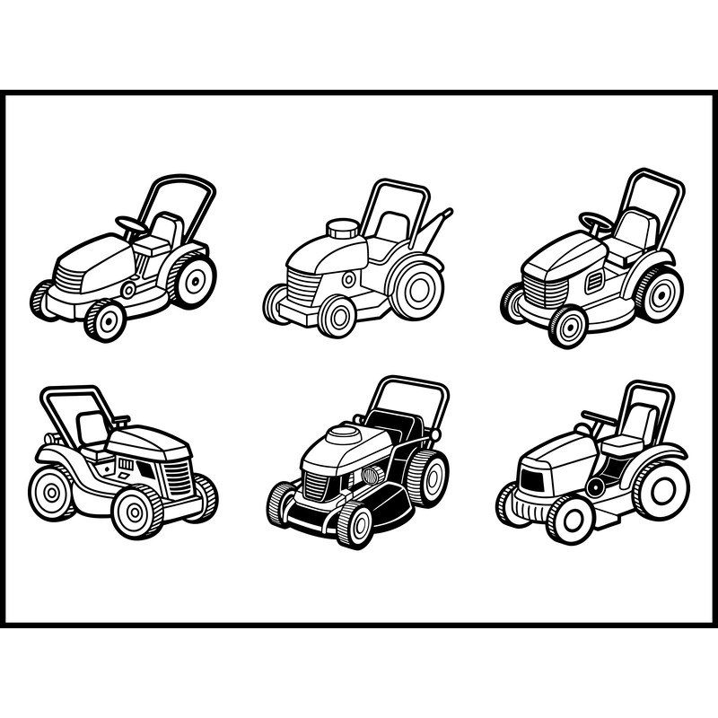 Zero Turn Lawn Mower Outline SVG Bundle 1