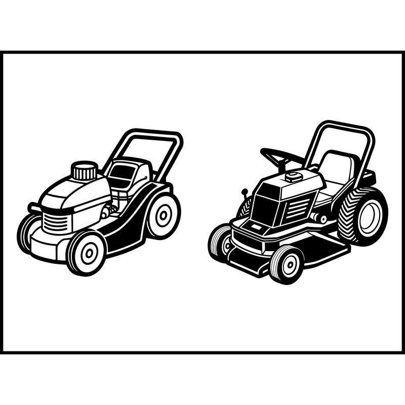 Zero Turn Lawn Mower Outline SVG Bundle 2