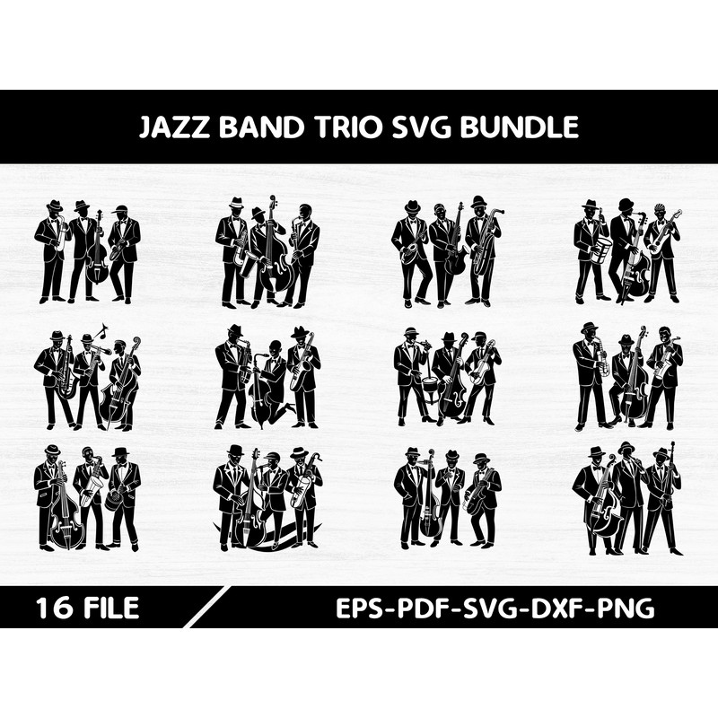 Jazz Band Trio Svg Bundle 0