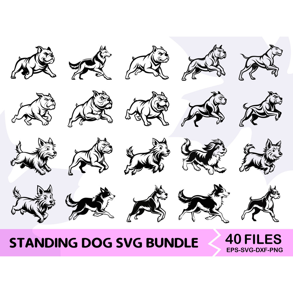 Standing Dog Svg Bundle 5 0