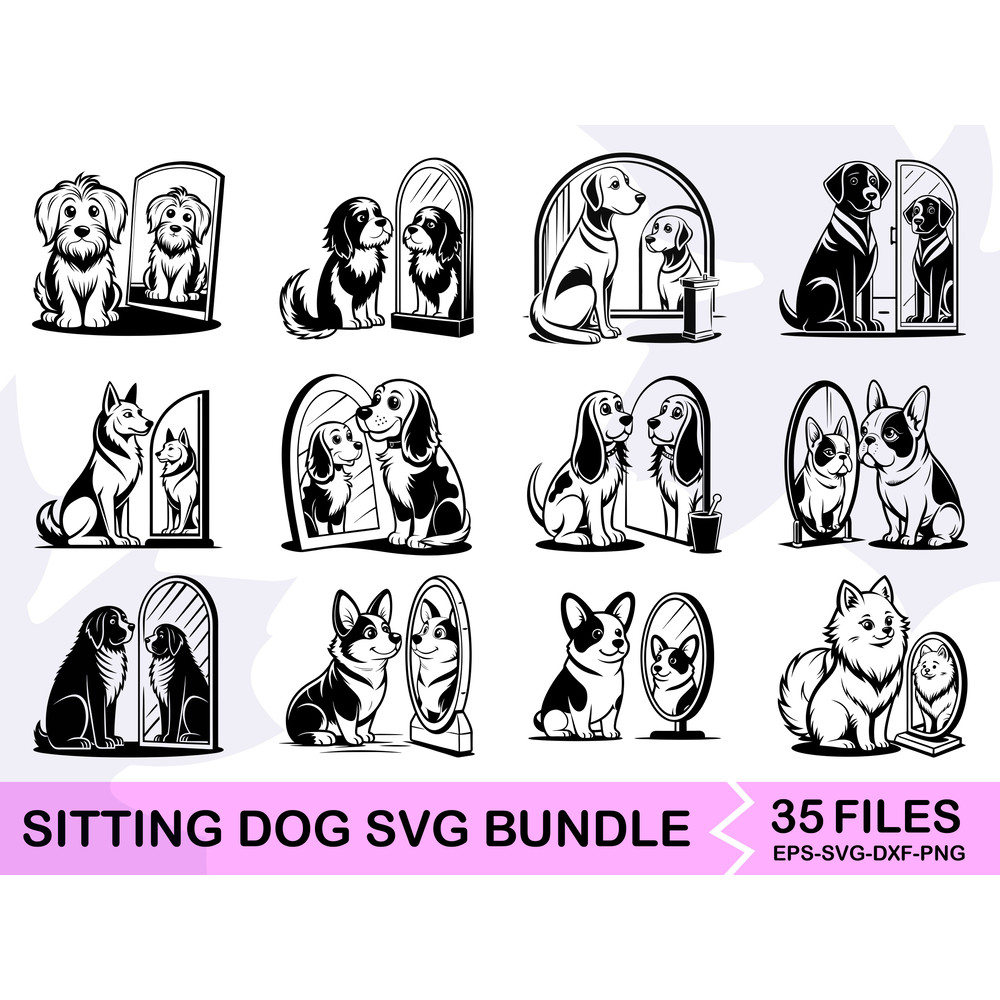 Sitting Dog SVG Bundle 3 0