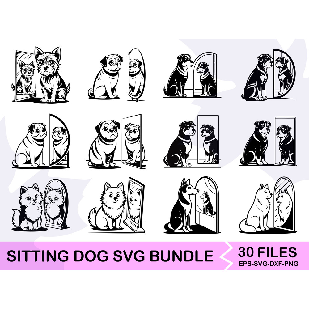 Sitting Dog SVG Bundle 4 0