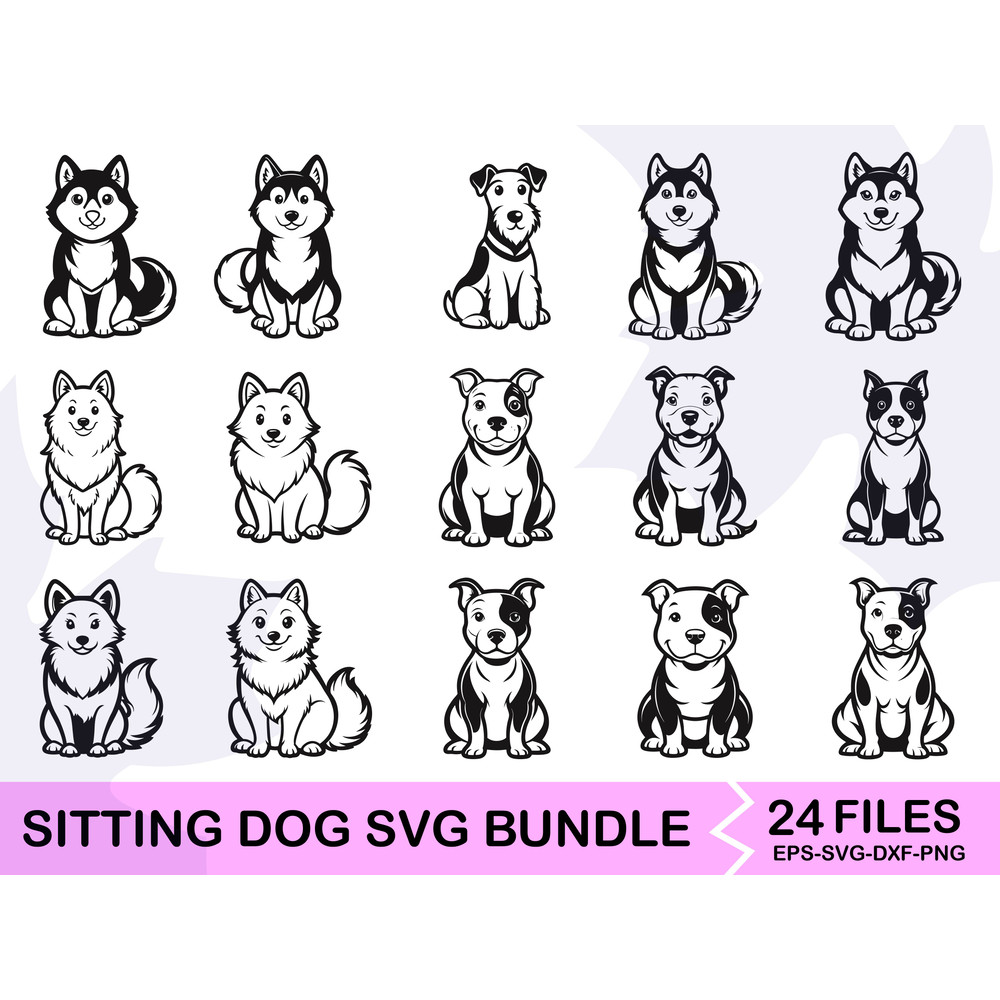 Sitting Dog SVG Bundle 5 0