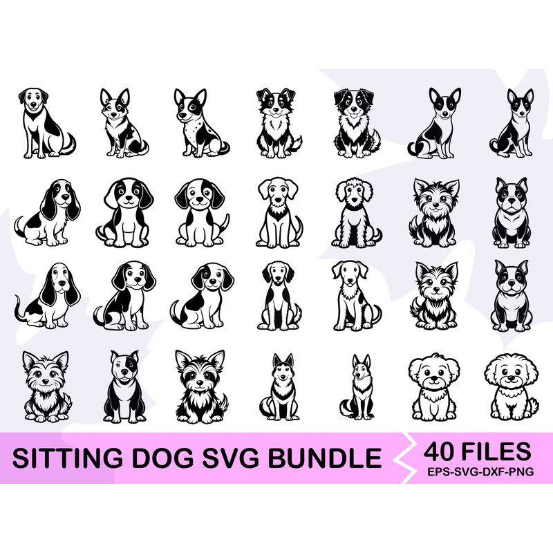Sitting Dog SVG Bundle 6 0