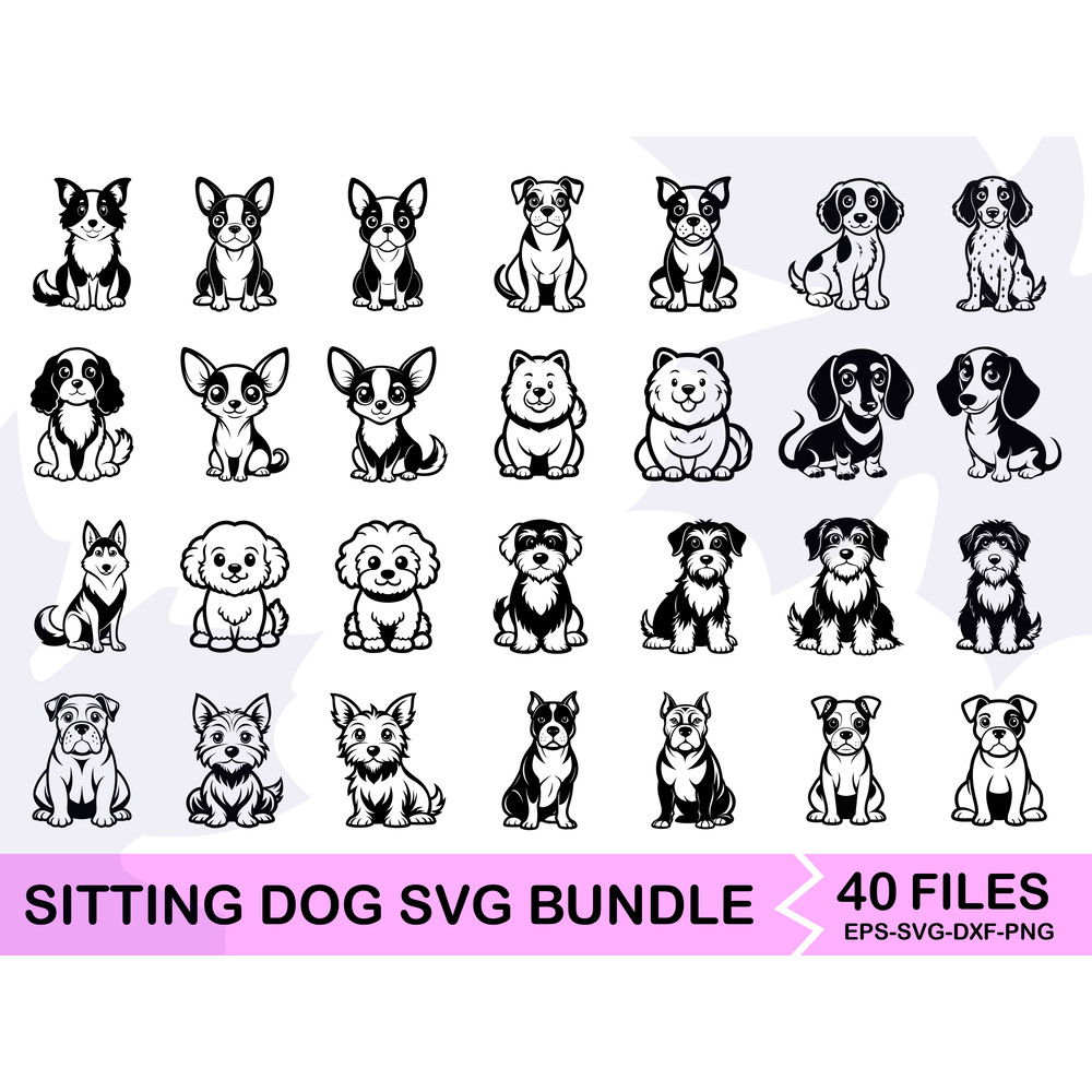 Sitting Dog SVG Bundle 7 0