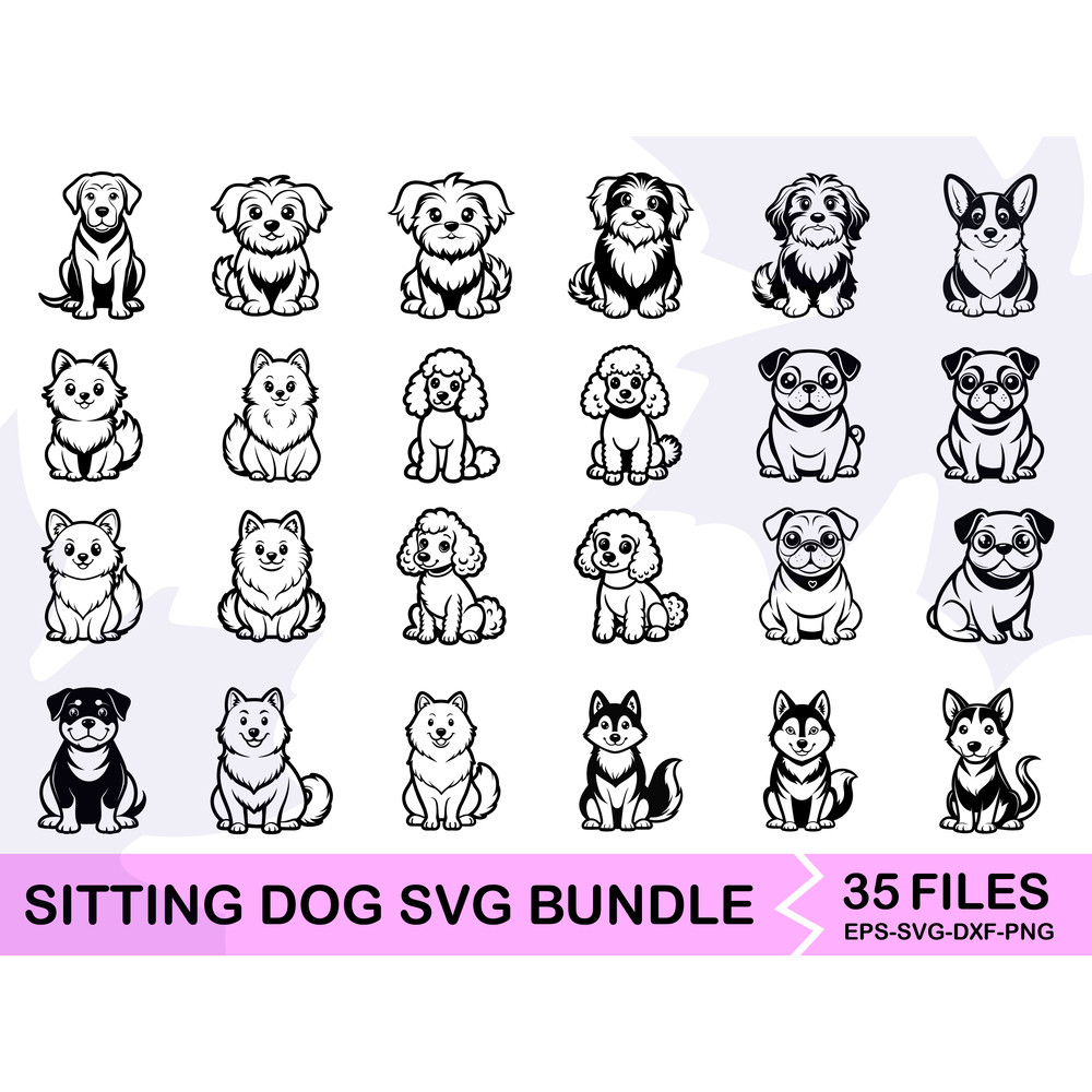 Sitting Dog SVG Bundle 9 0