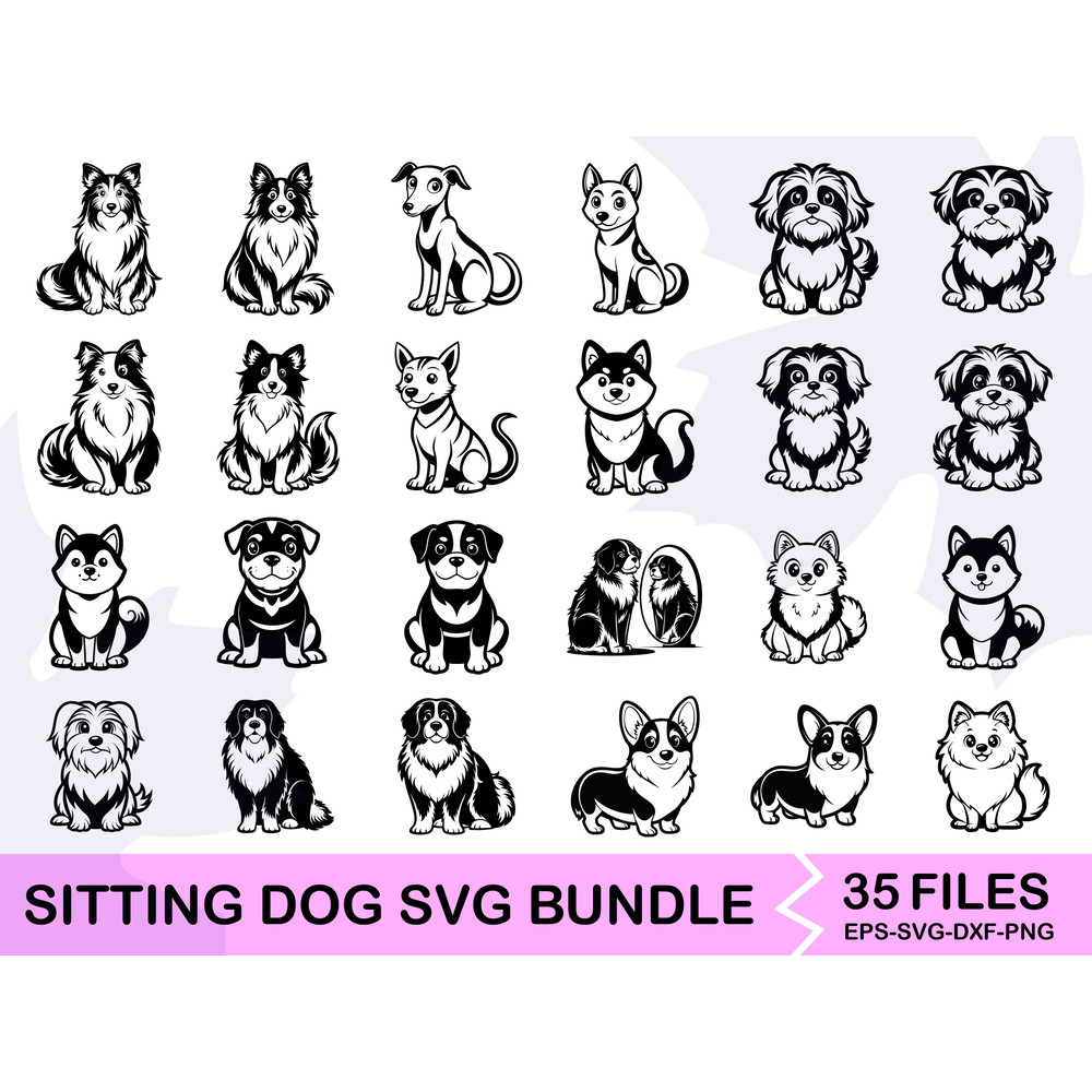 Sitting Dog SVG Bundle 10 0