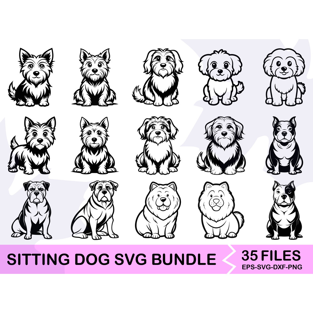 Sitting Dog SVG Bundle 12 0
