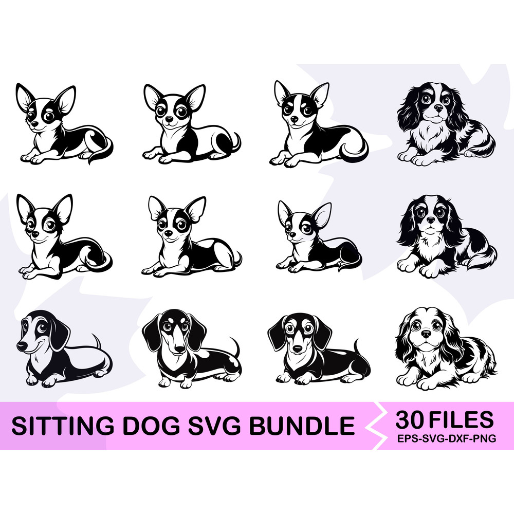 Sitting Dog SVG Bundle 14 0