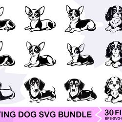 sitting dog svg bundle 14