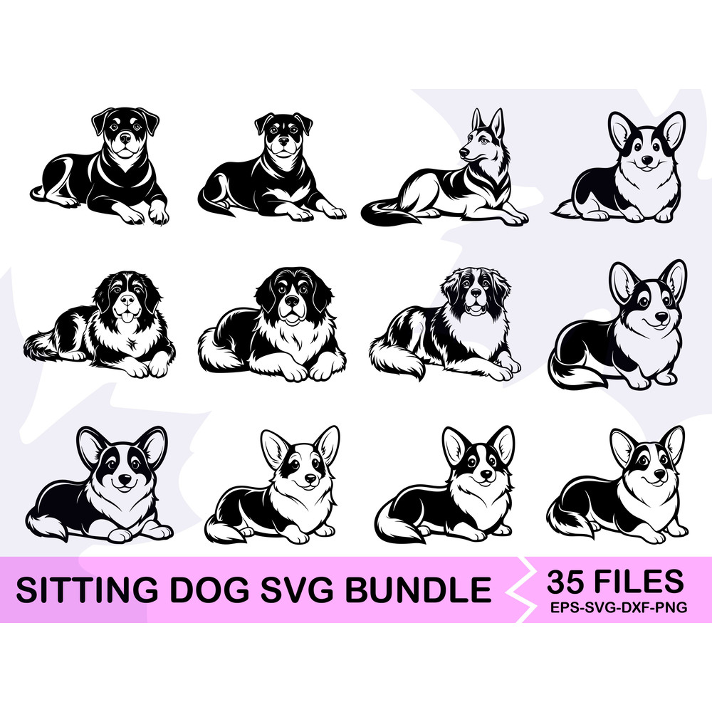 Sitting Dog SVG Bundle 17 0