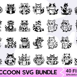 raccoon svg bundle 1