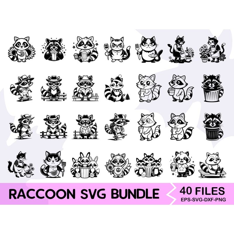 Raccoon Svg Bundle 1 0