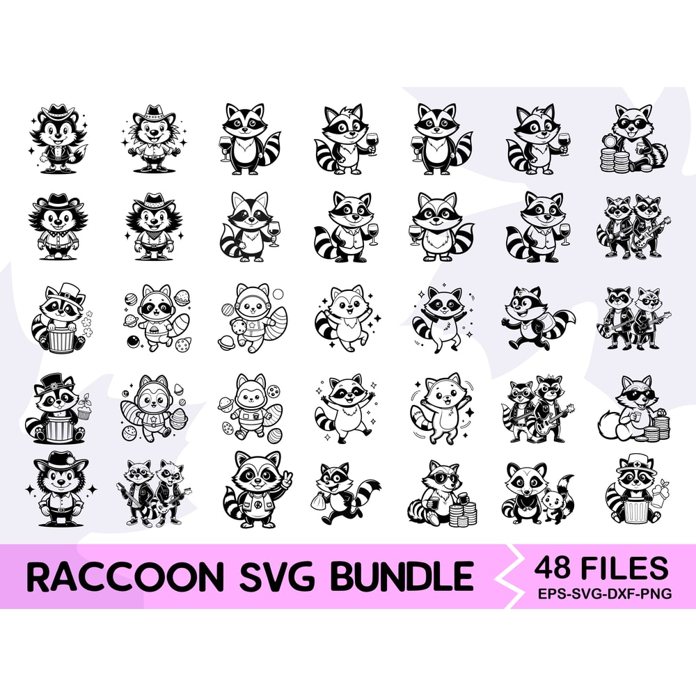 Raccoon Svg Bundle 4 0