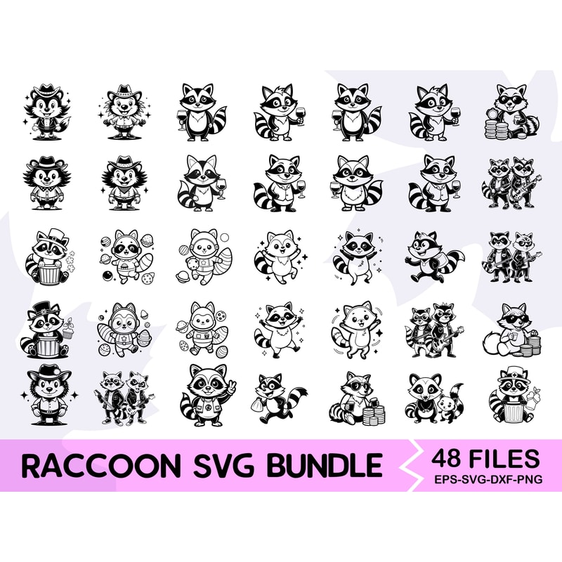 Raccoon Svg Bundle 4 0