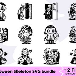 halloween skeleton svg bundle