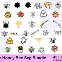 cute honey bee svg bundle