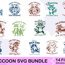 raccoon svg t shirt bundle