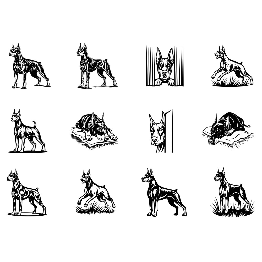 Doberman Pinscher Svg Bundle 1