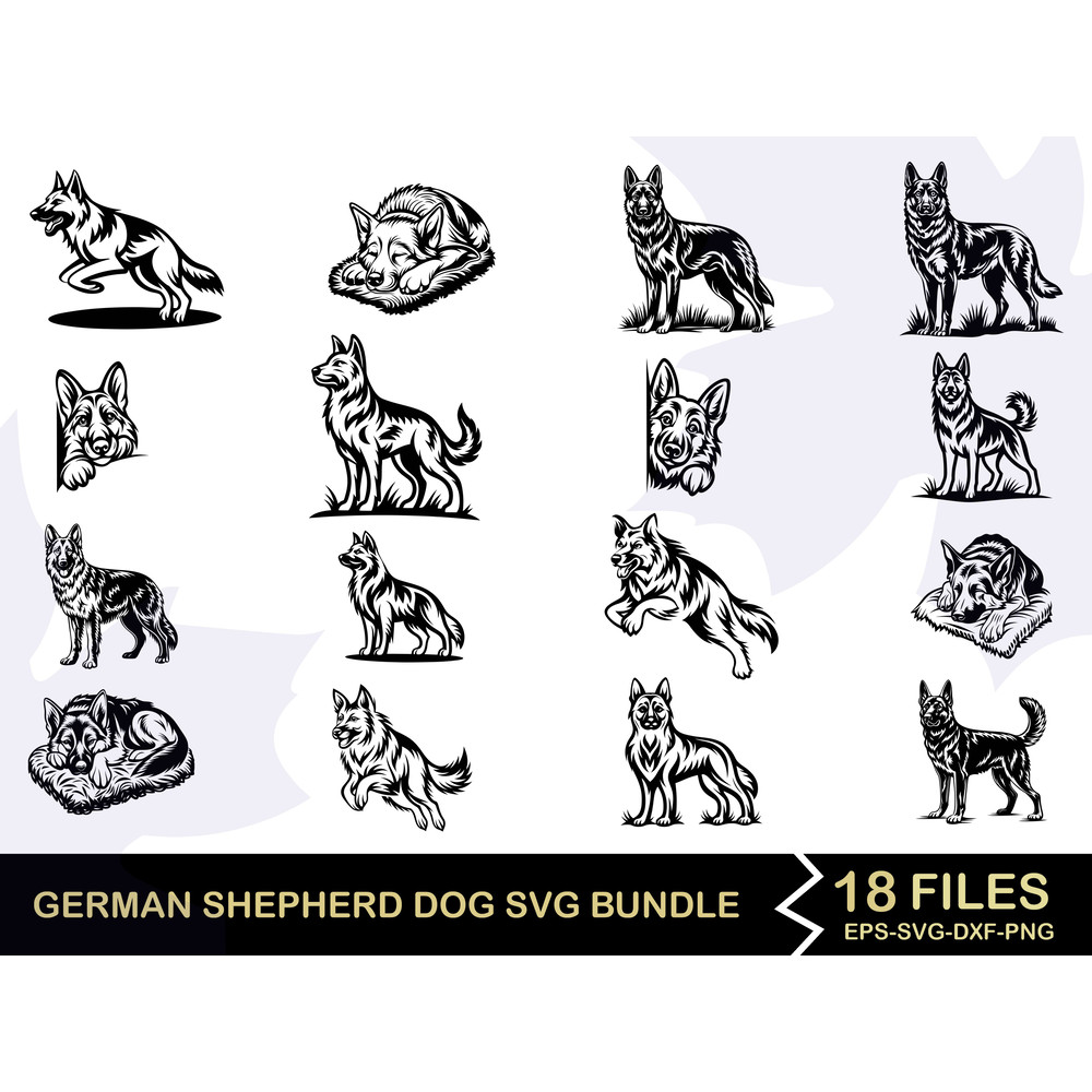 German Shepherd Dog Svg Bundle 0