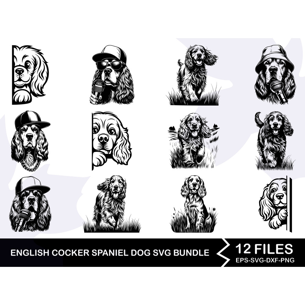 English Cocker Spaniel Dog Svg Bundle 0
