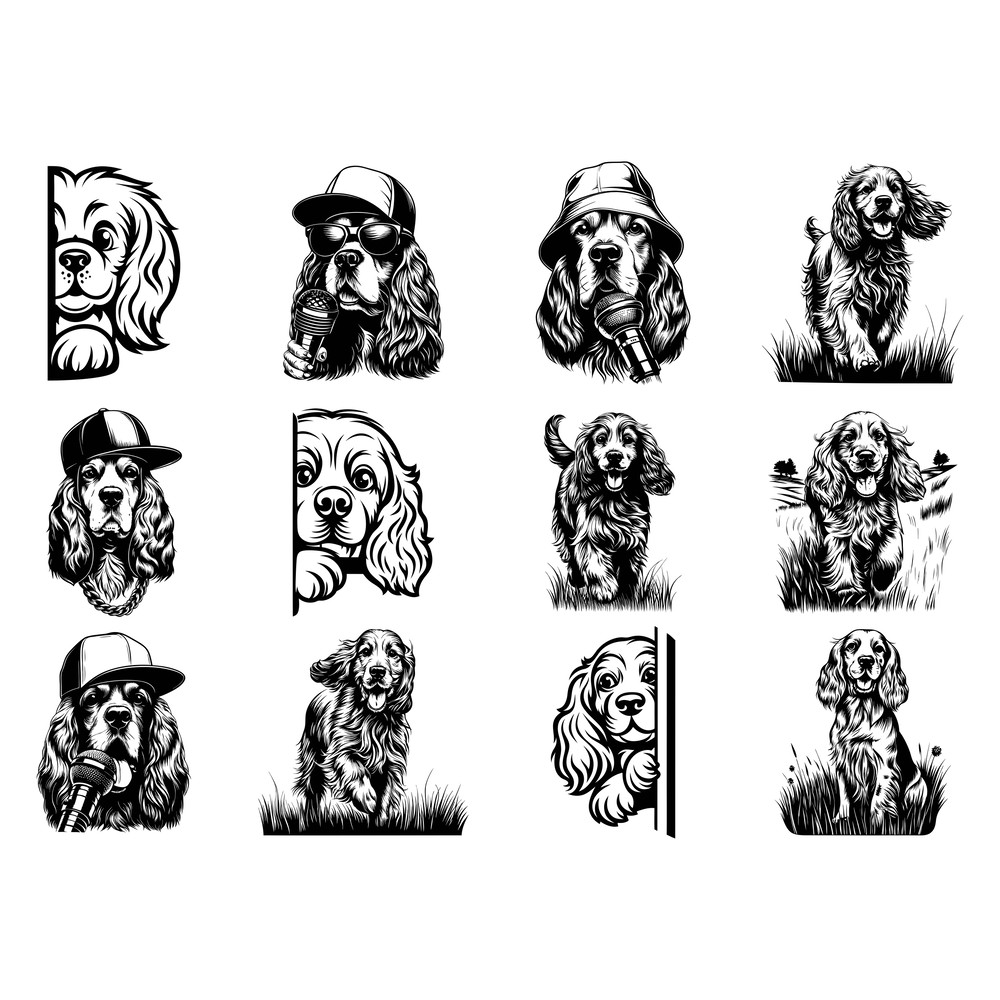 English Cocker Spaniel Dog Svg Bundle 1