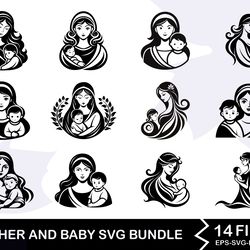 mother and baby svg bundle
