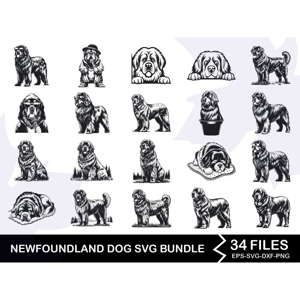 Newfoundland Dog Svg Bundle 0