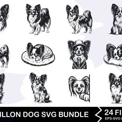 papillon dog svg bundle