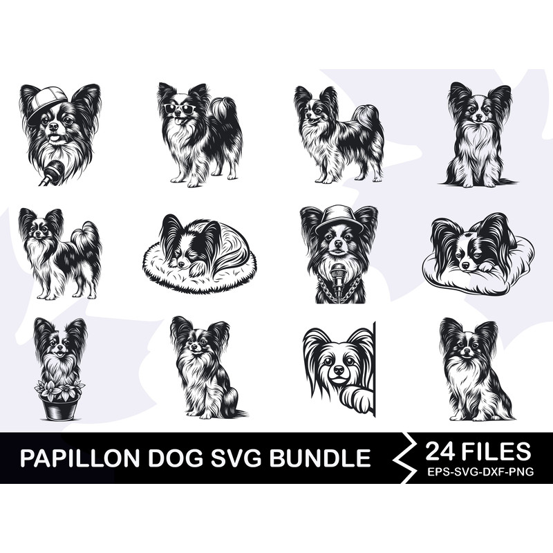 Papillon Dog Svg Bundle 0