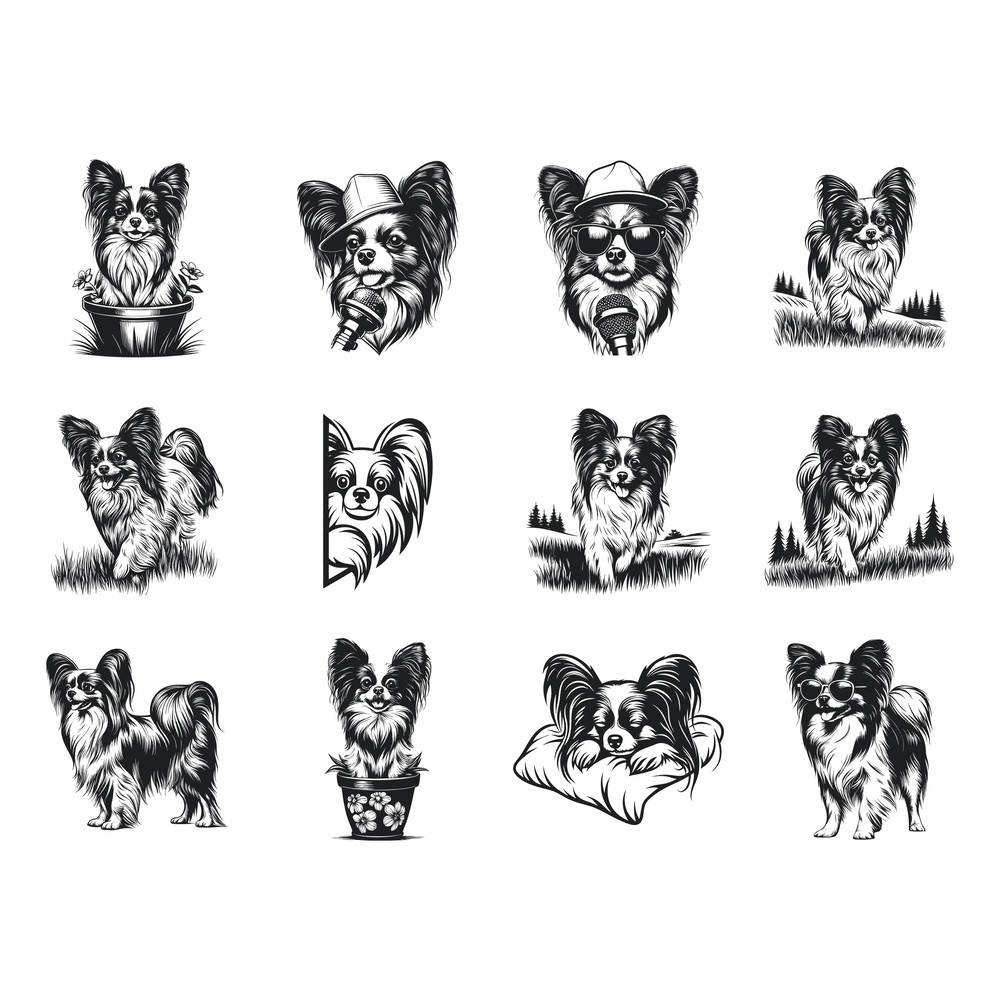 Papillon Dog Svg Bundle 1