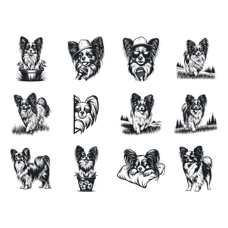 Papillon Dog Svg Bundle 1