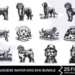 portuguese water dog svg bundle