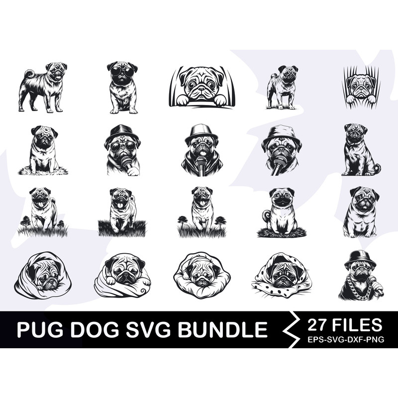 Pug Dog SVG Bundle 0