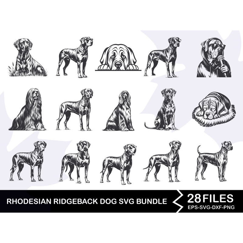Rhodesian Ridgeback Dog Svg Bundle 0
