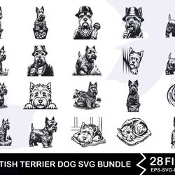 scottish terrier dog svg bundle
