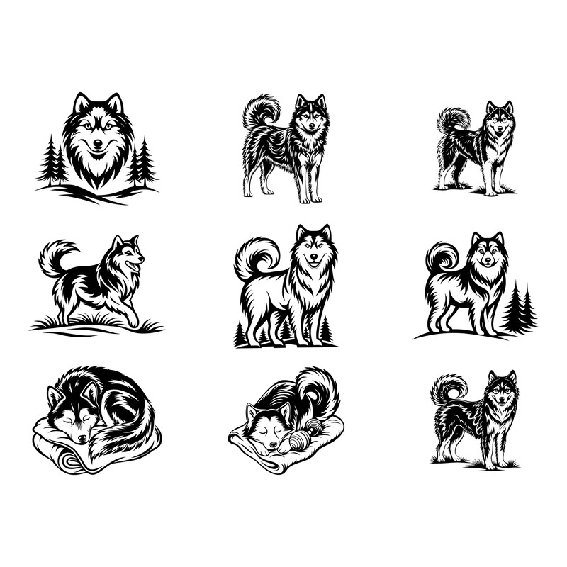 Siberian Husky Dog Svg Bundle 1